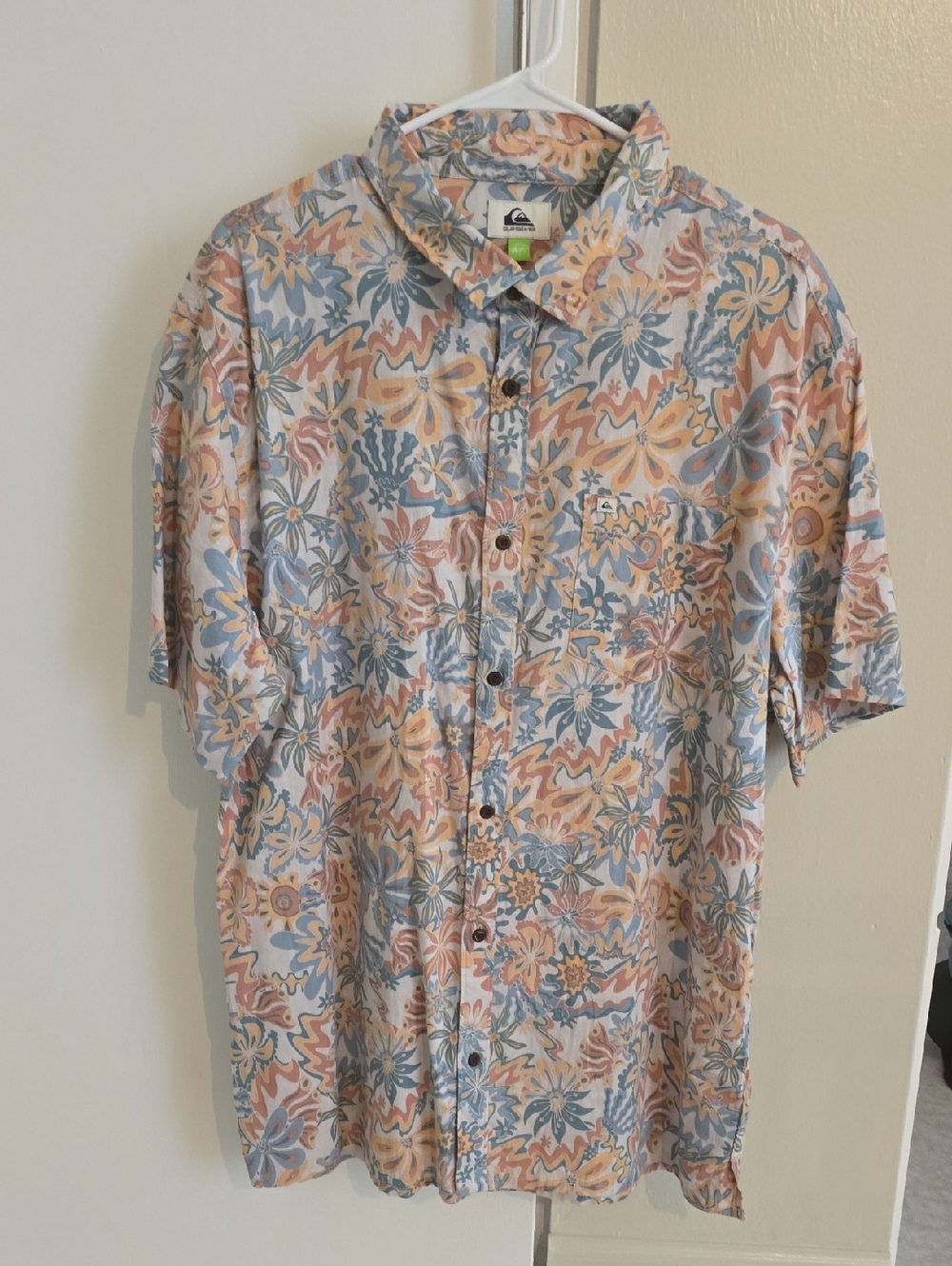 Quiksilver Button Down - Floral Polo Size XL